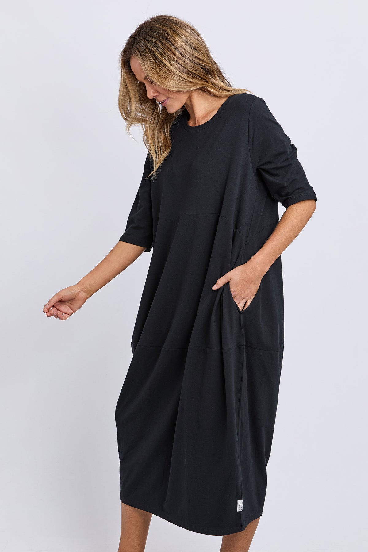 Diana Dress 3/4 Sleeve Black