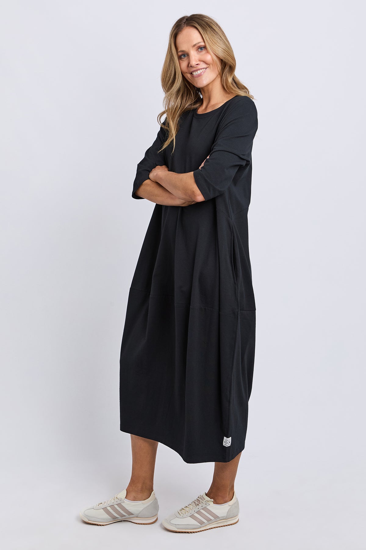 Diana Dress 3/4 Sleeve Black