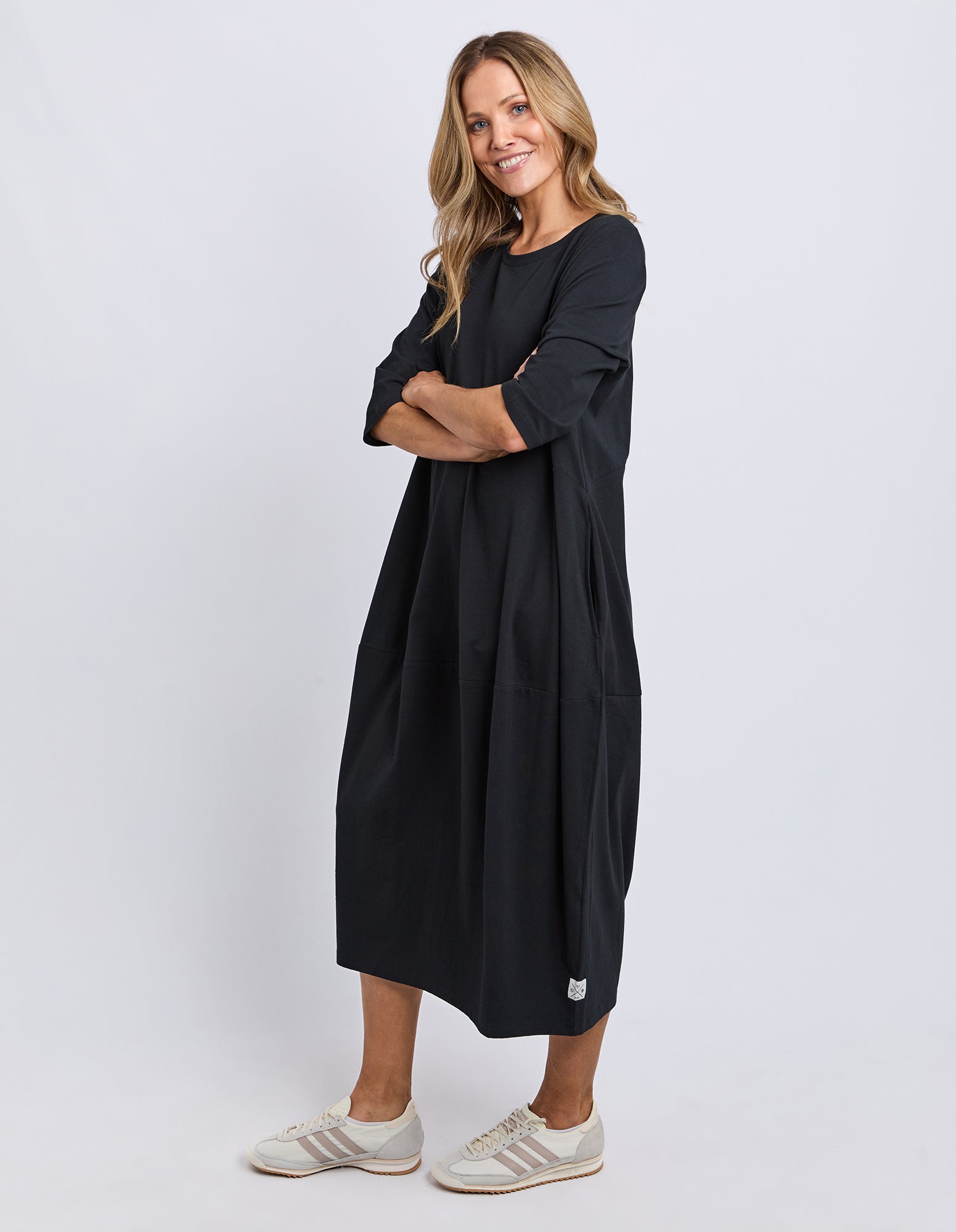 Diana Dress 3/4 Sleeve Black
