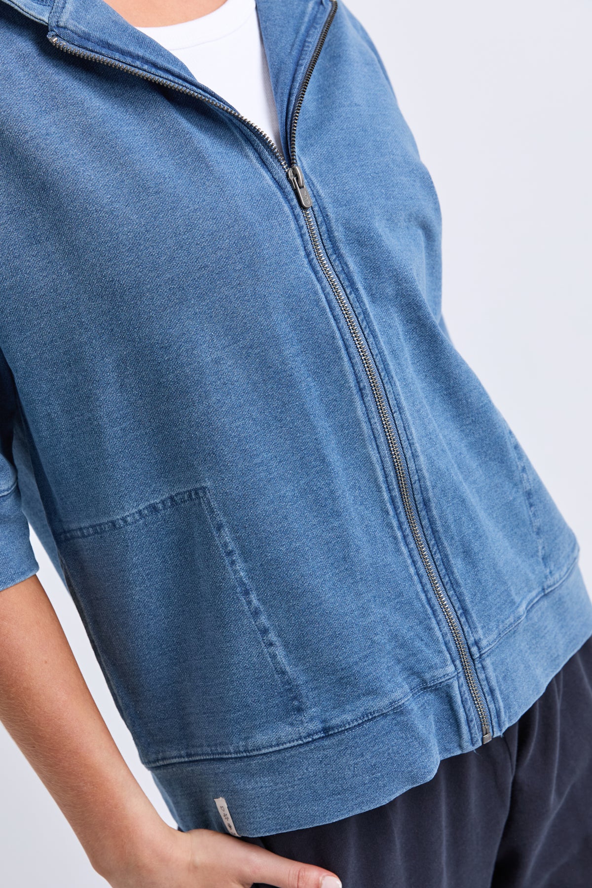Tessa Denim Look Hoodie Blue Denim Look