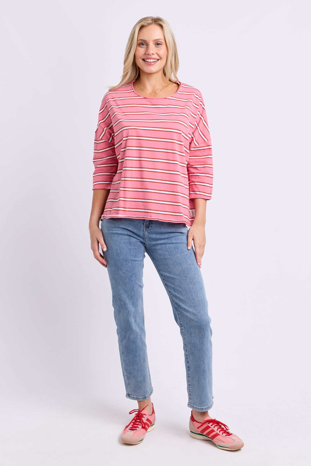Anya Long Sleeve Tee Stripe Pink Lemonade