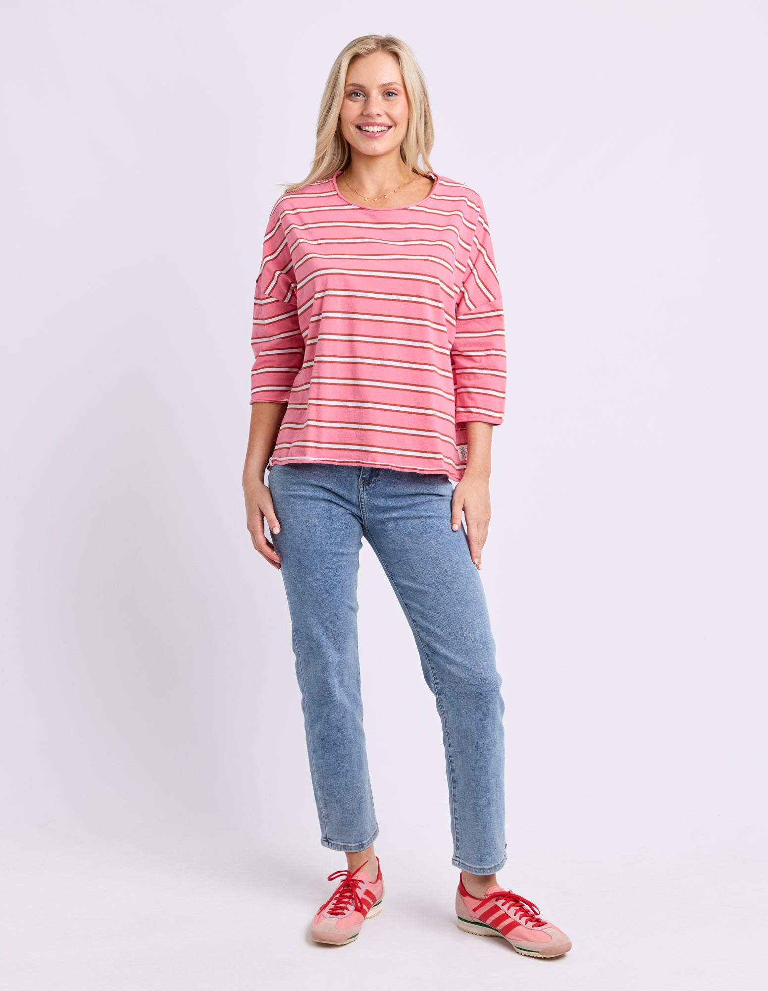 Anya Long Sleeve Tee Stripe Pink Lemonade