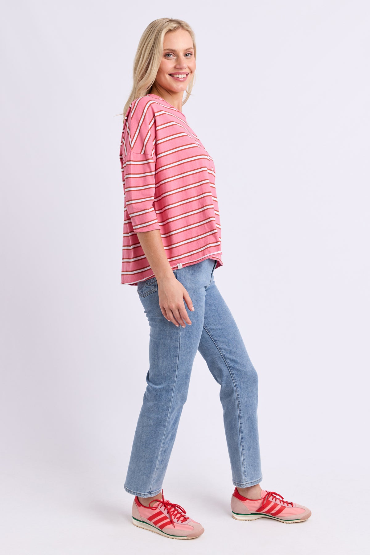 Anya Long Sleeve Tee Stripe Pink Lemonade
