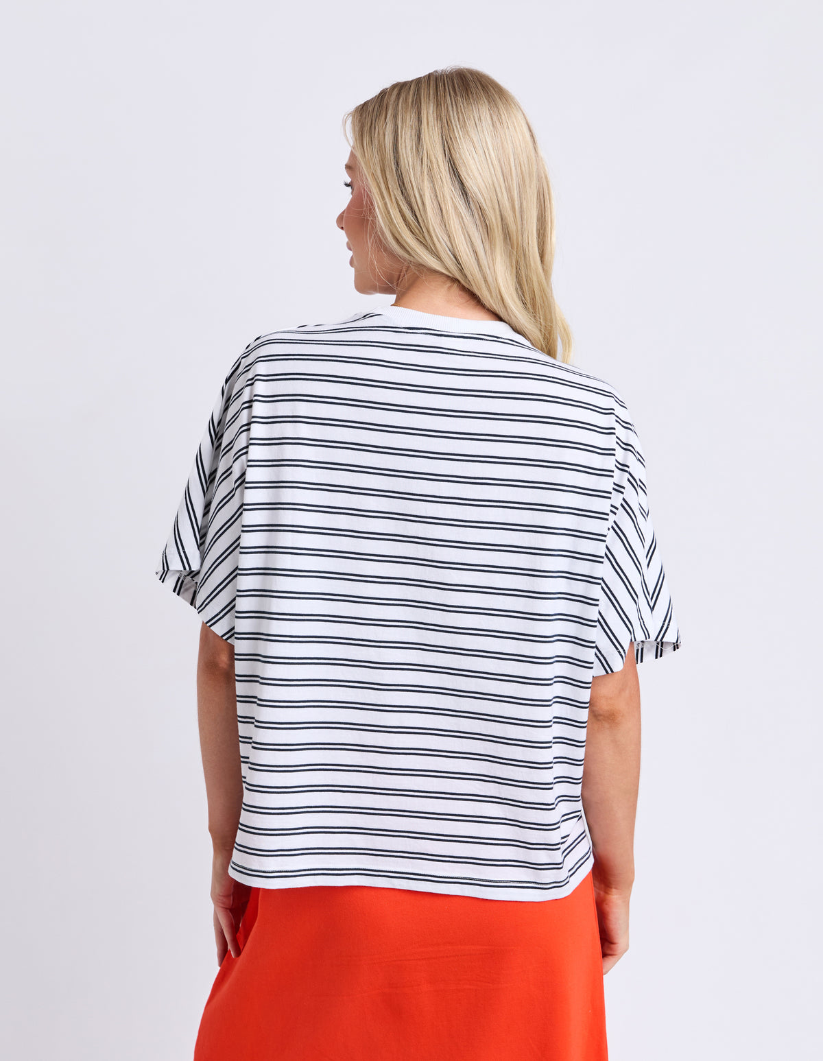 Luna Short Sleeve Tee White/Navy Stripe