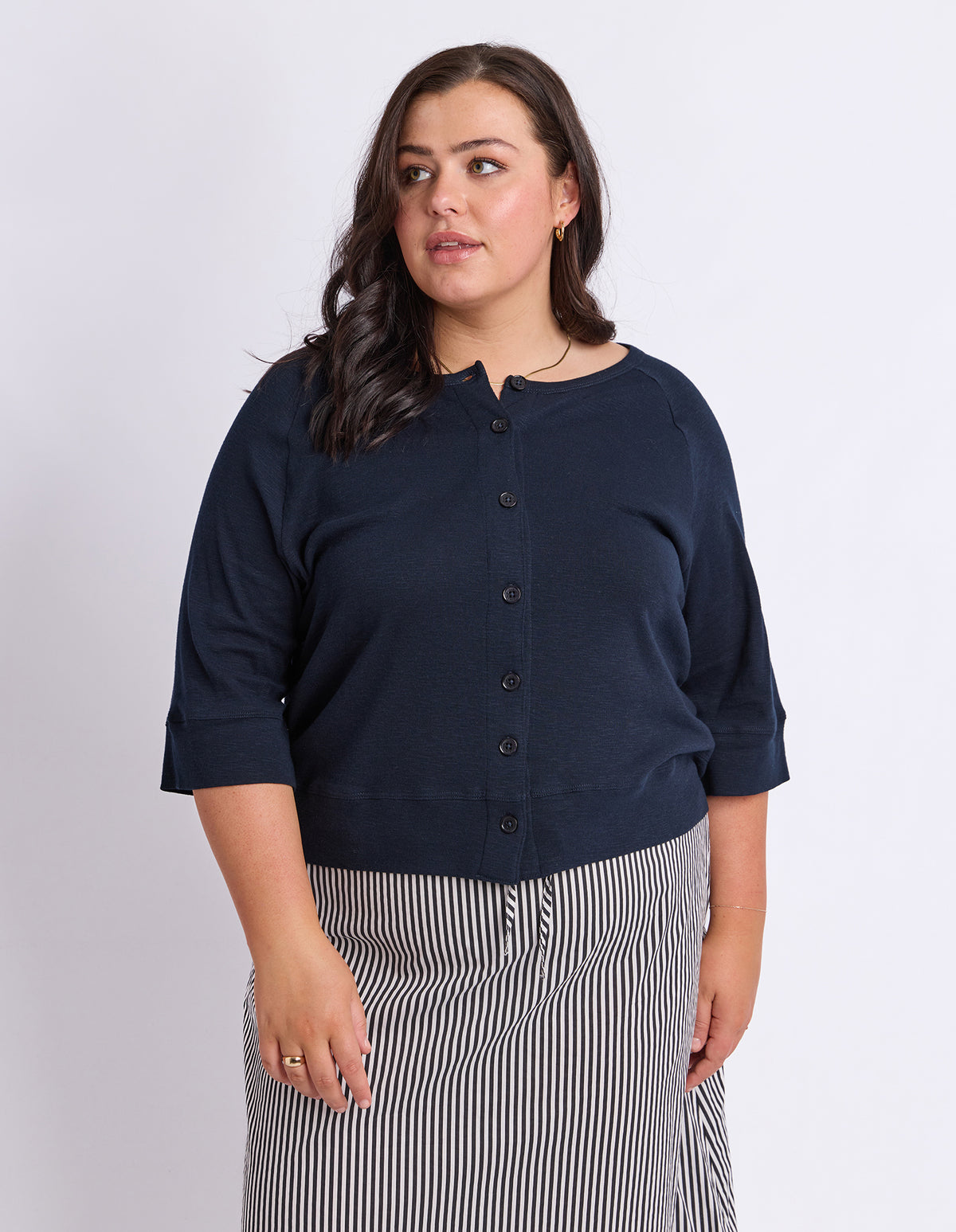 Yvette Short Sleeve Cardi Navy