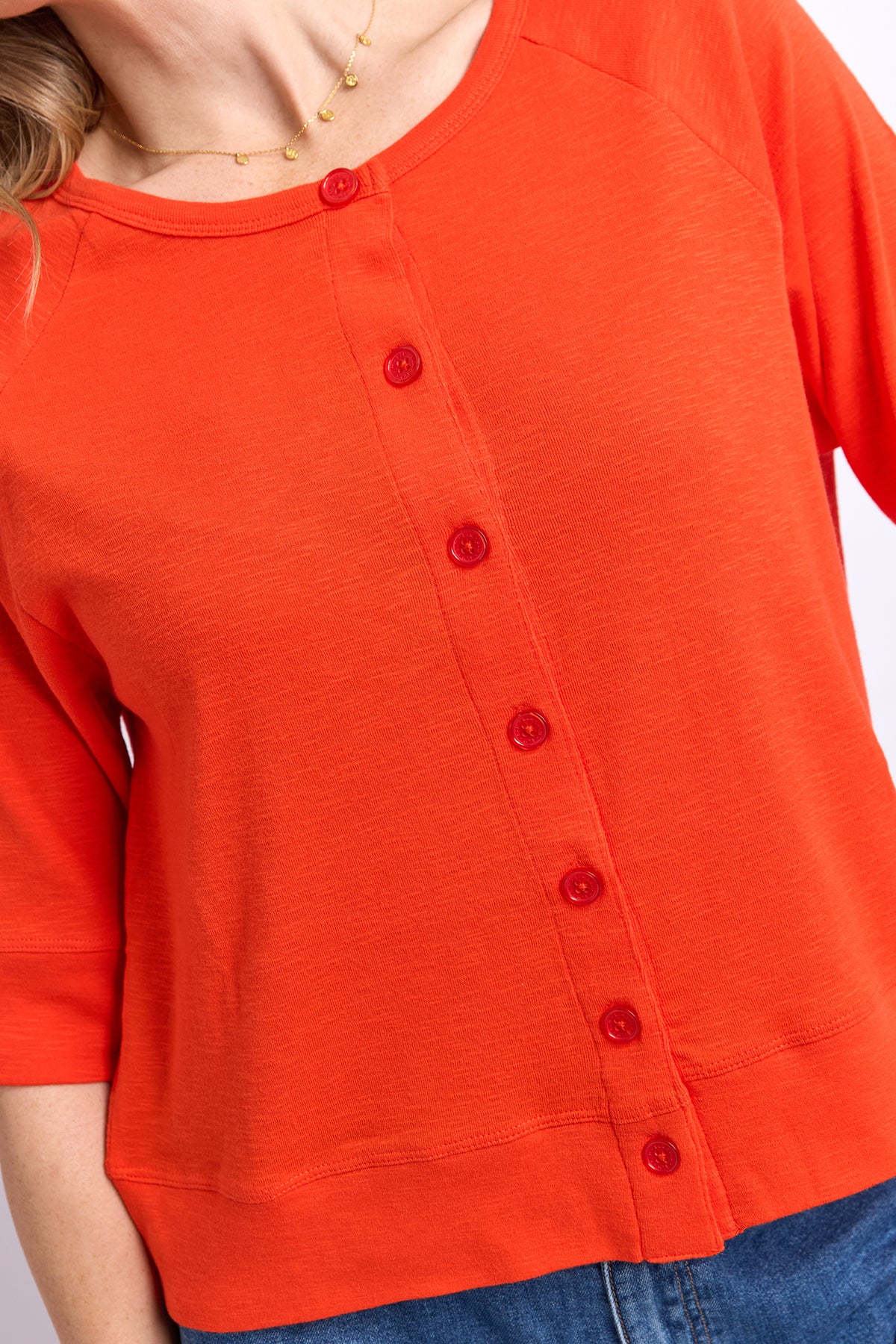 Yvette Short Sleeve Cardi Tangello