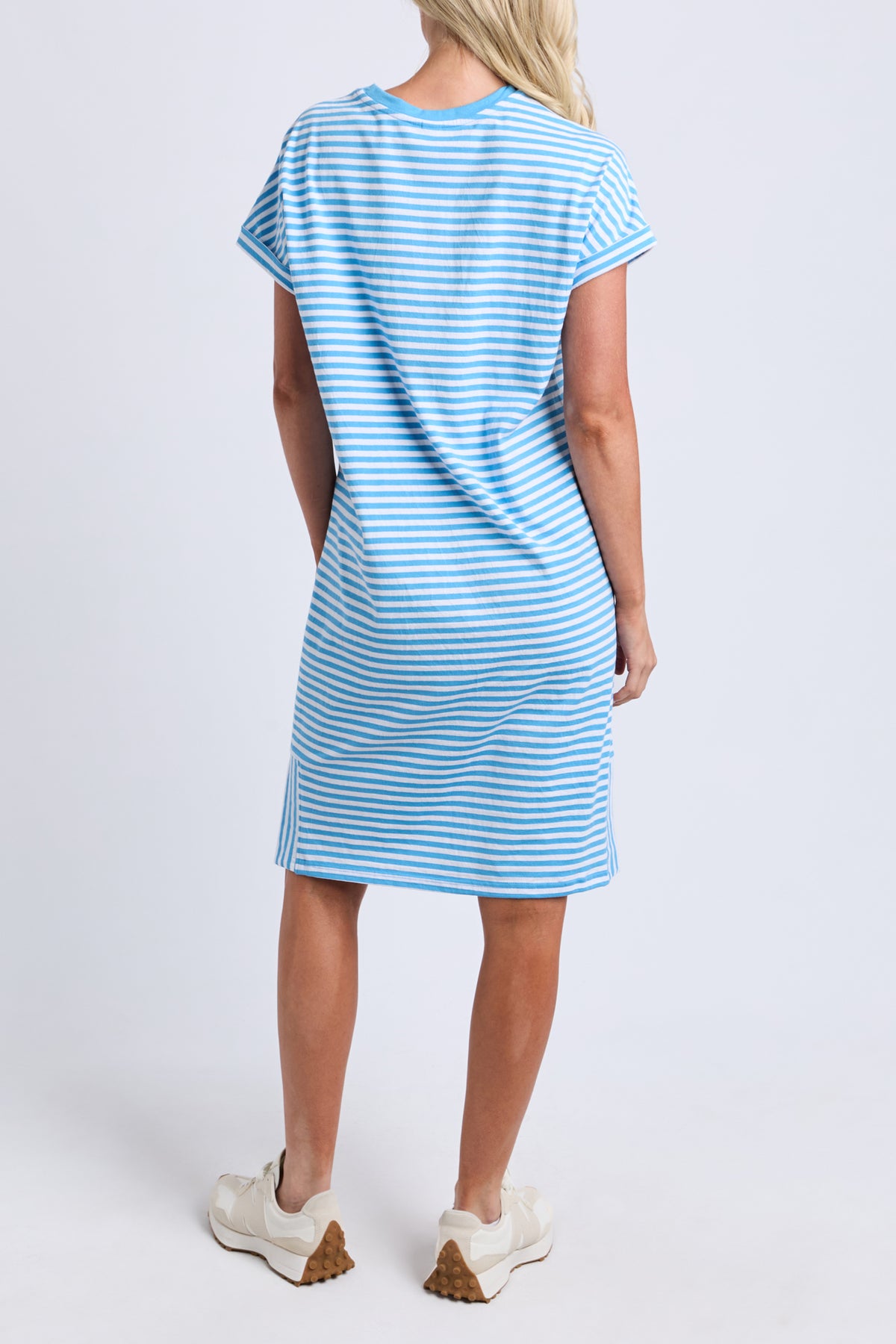 Yarra Stripe Dress Azure Blue & Wht Str