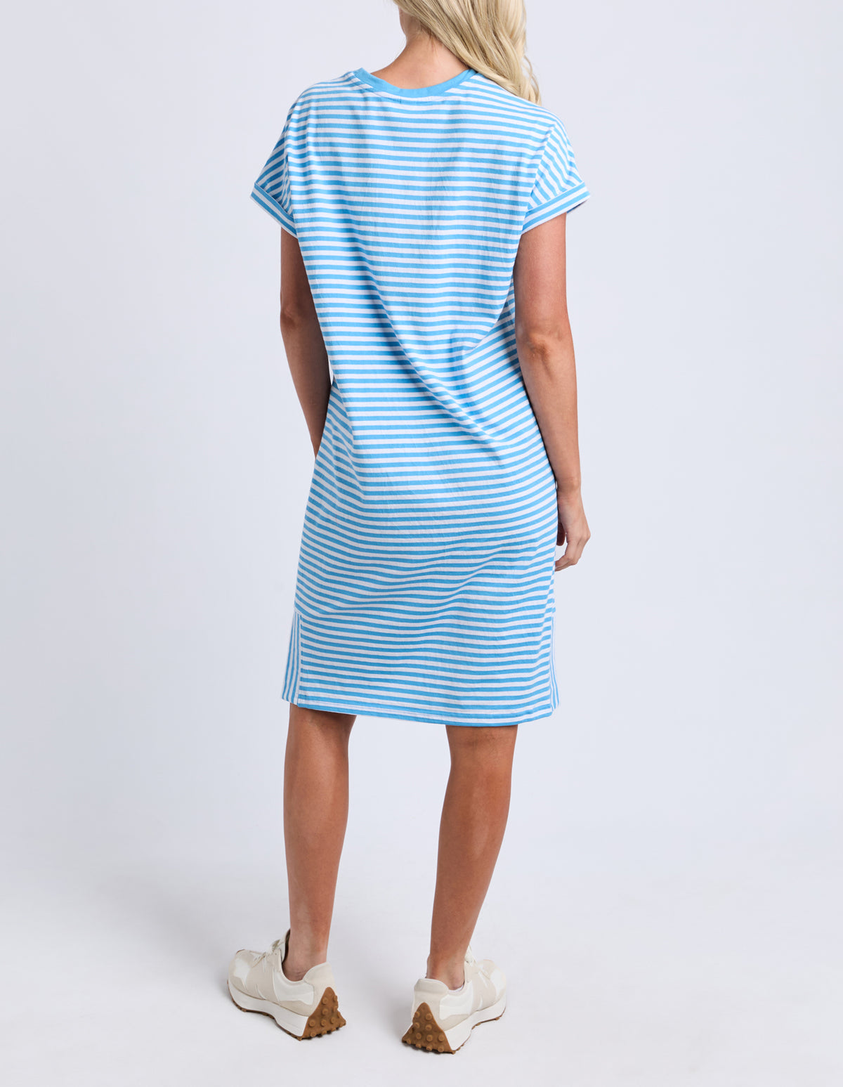 Yarra Stripe Dress Azure Blue & Wht Str