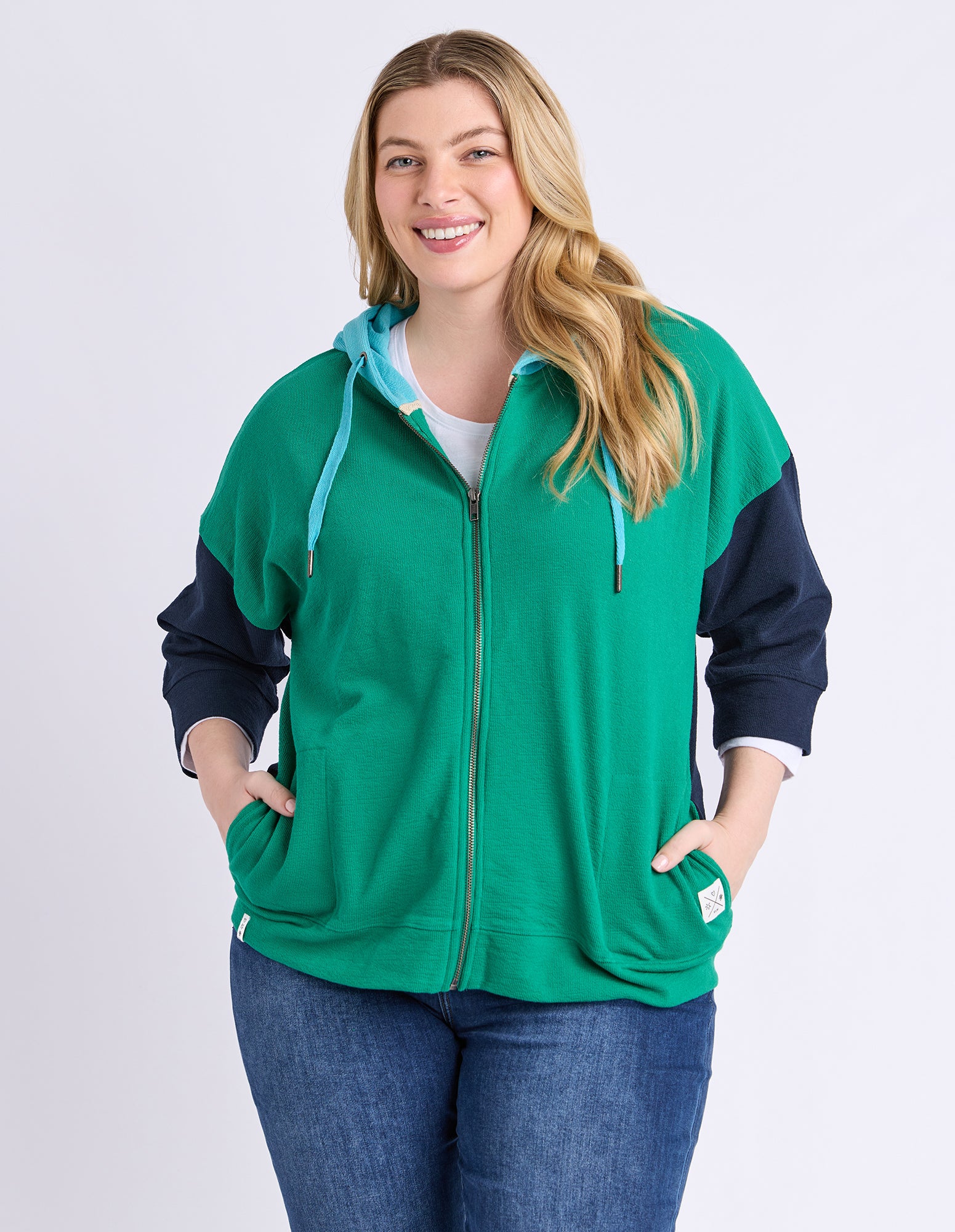 Colour Block Hoodie Virdis Green