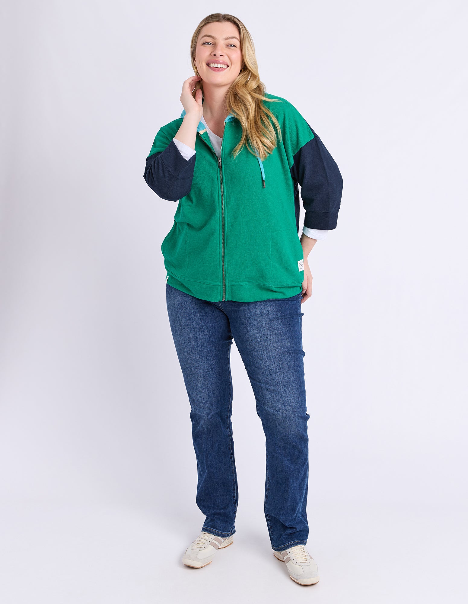 Colour Block Hoodie Virdis Green