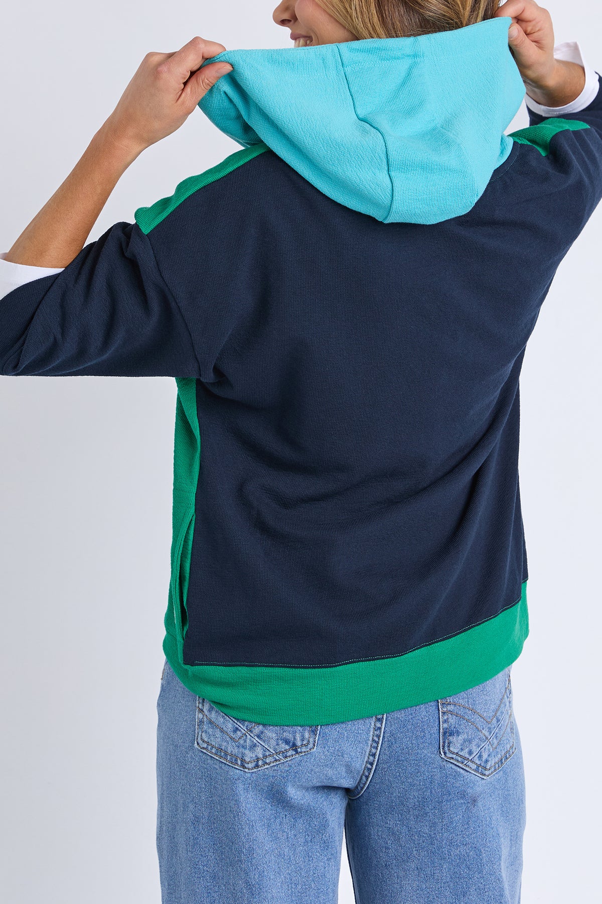 Colour Block Hoodie Virdis Green