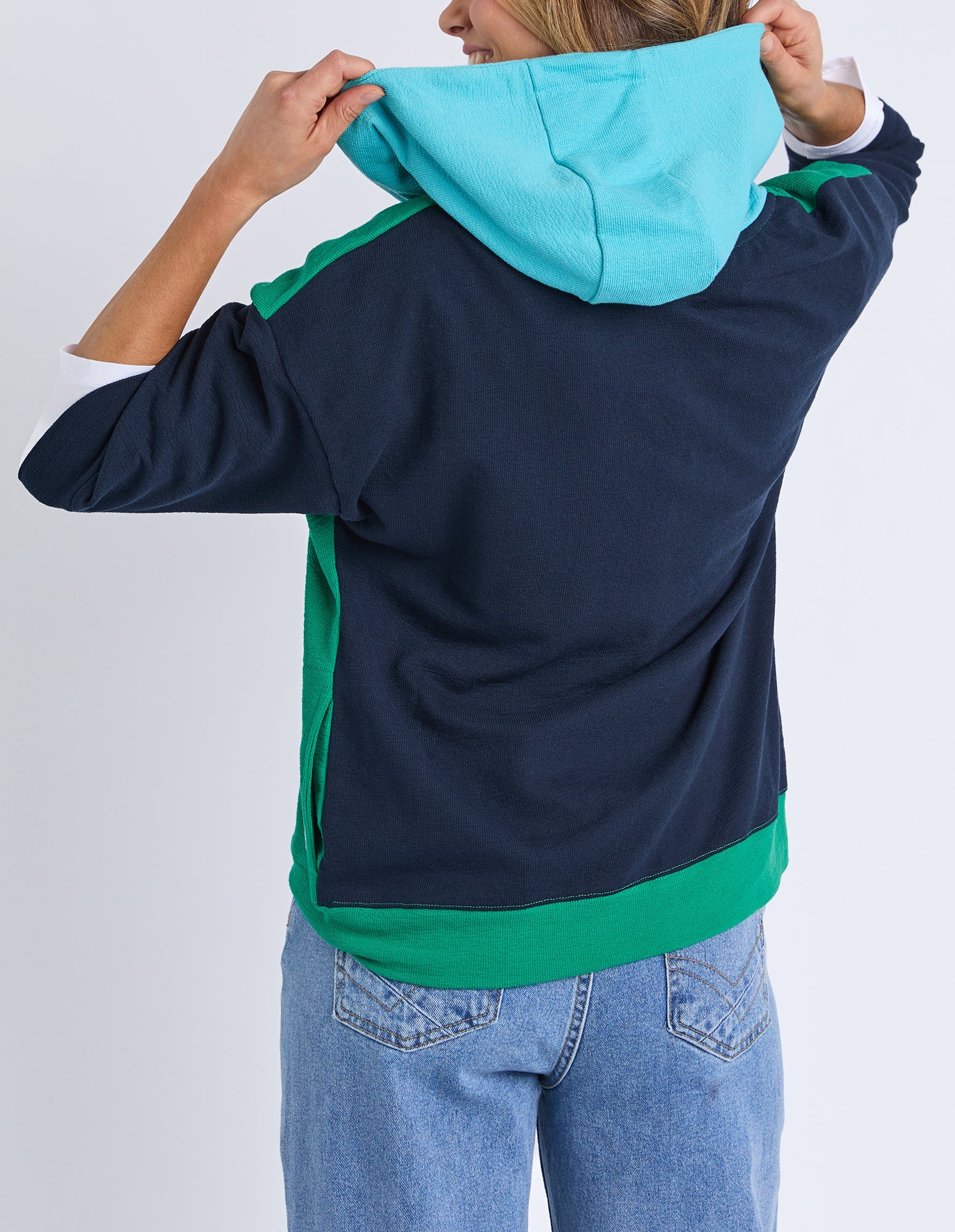 Colour Block Hoodie Virdis Green