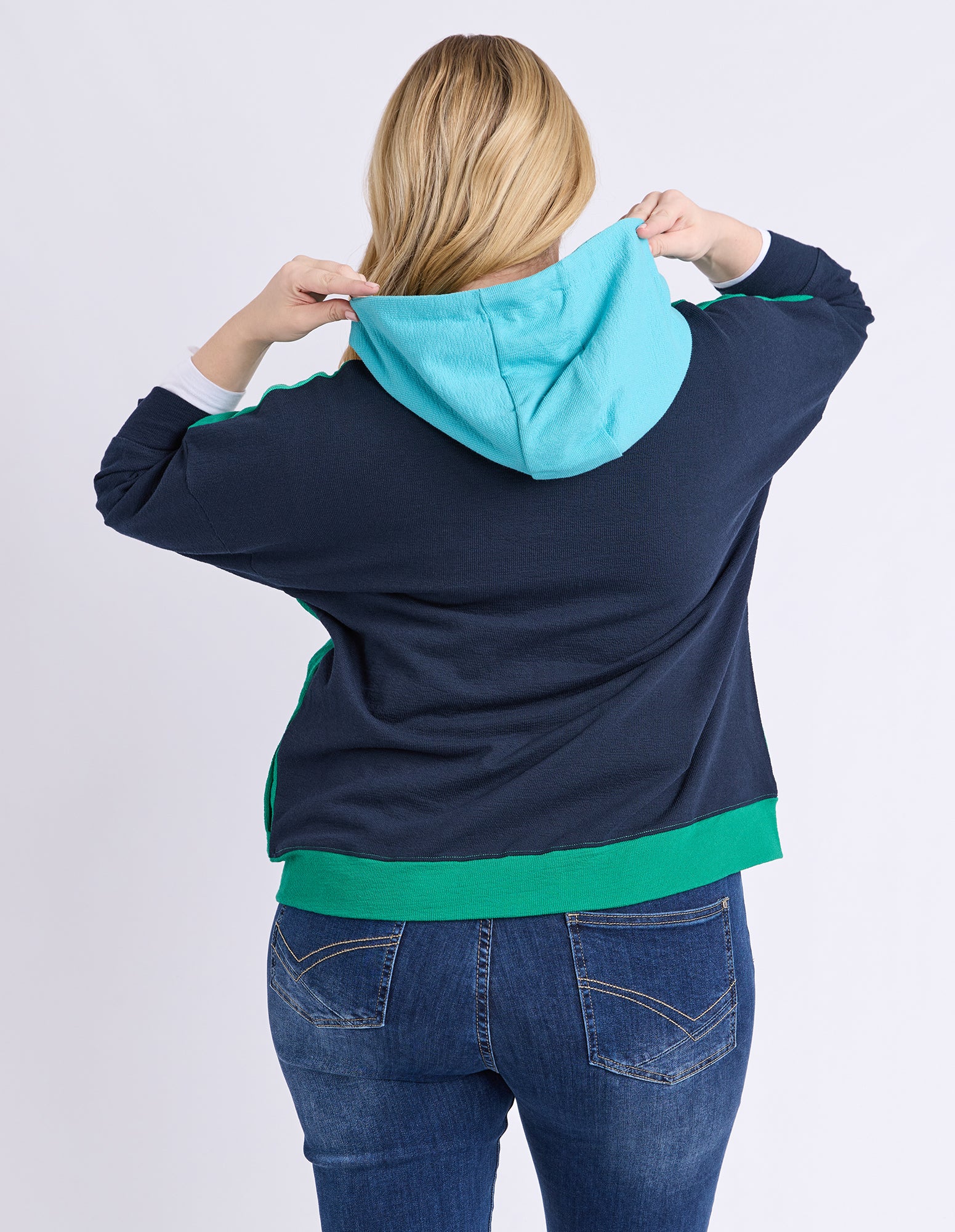 Colour Block Hoodie Virdis Green
