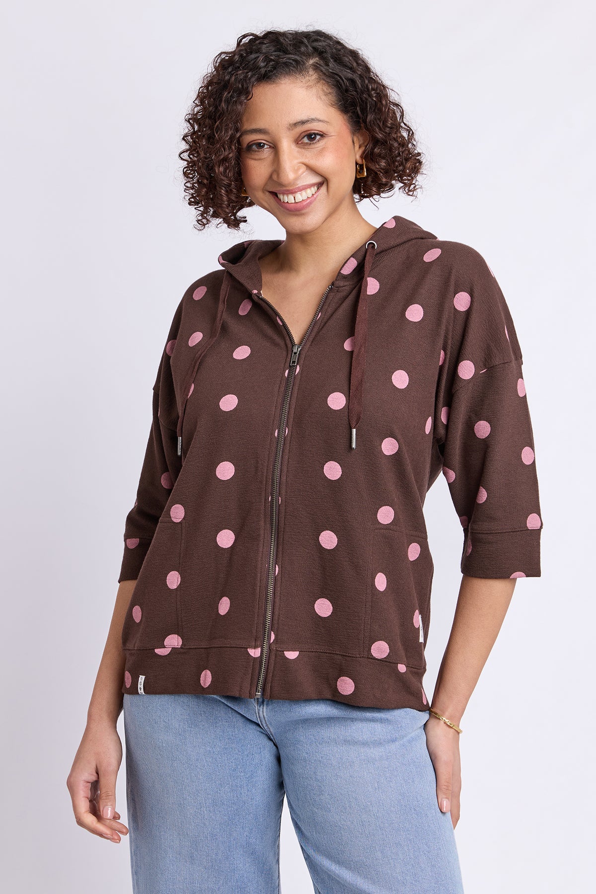 Beachy Spot Hoodie Chocolate