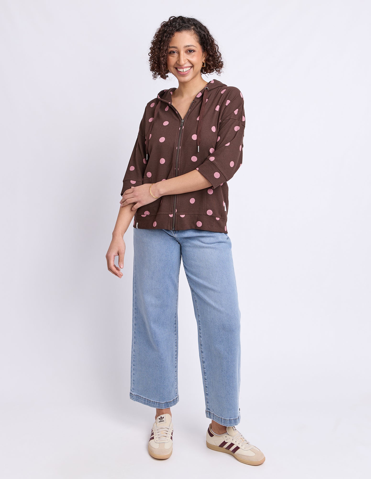 Beachy Spot Hoodie Chocolate
