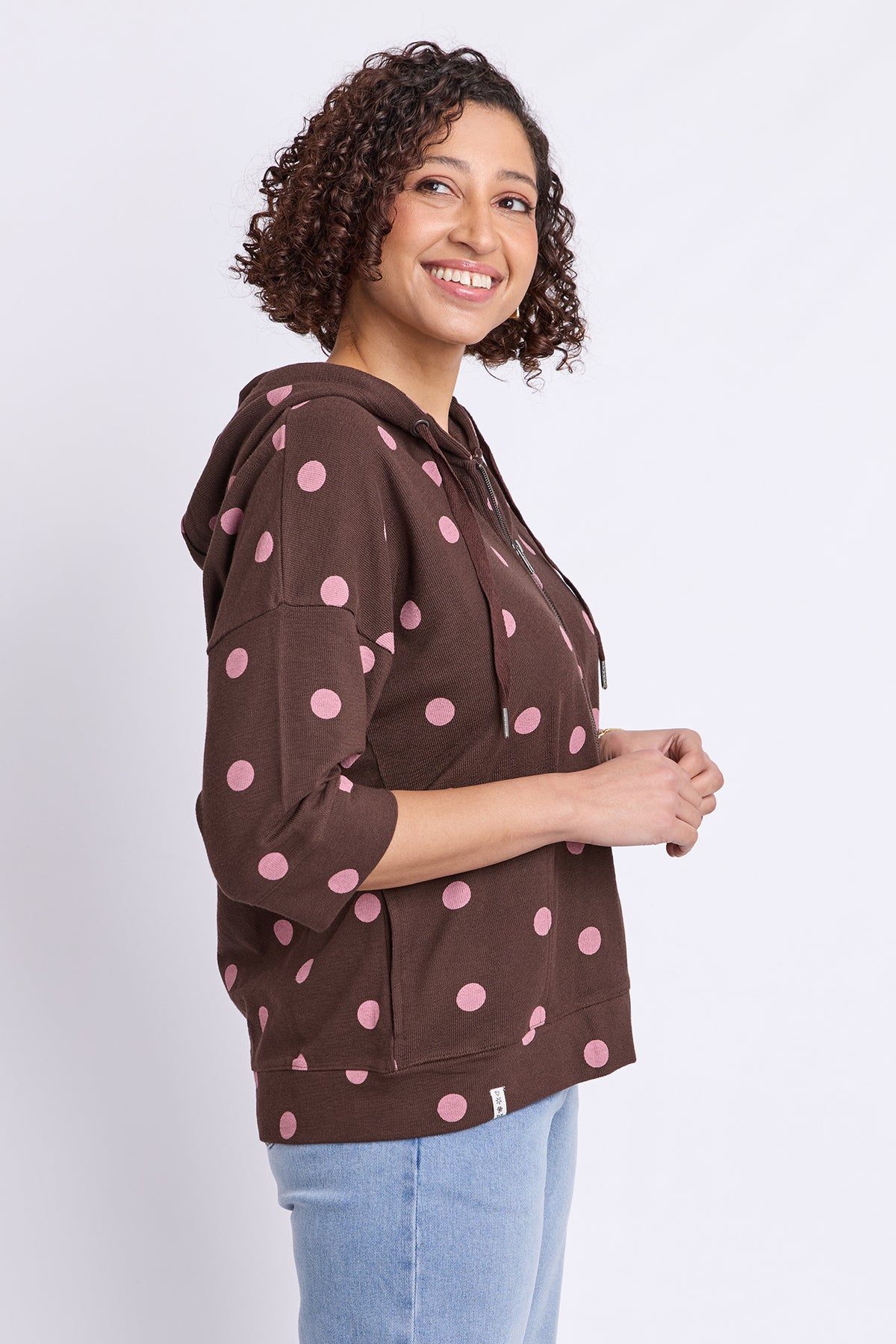 Beachy Spot Hoodie Chocolate