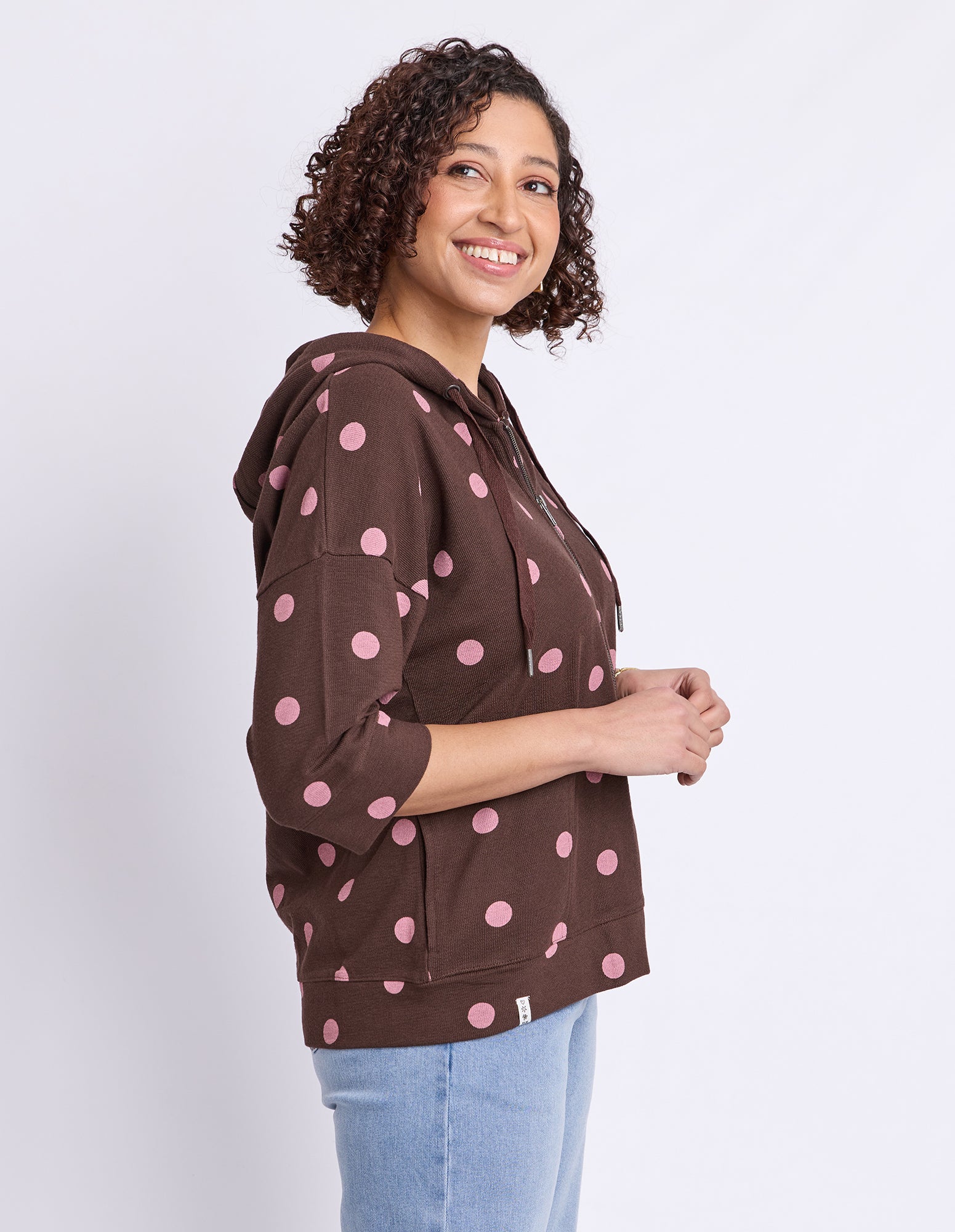 Beachy Spot Hoodie Chocolate