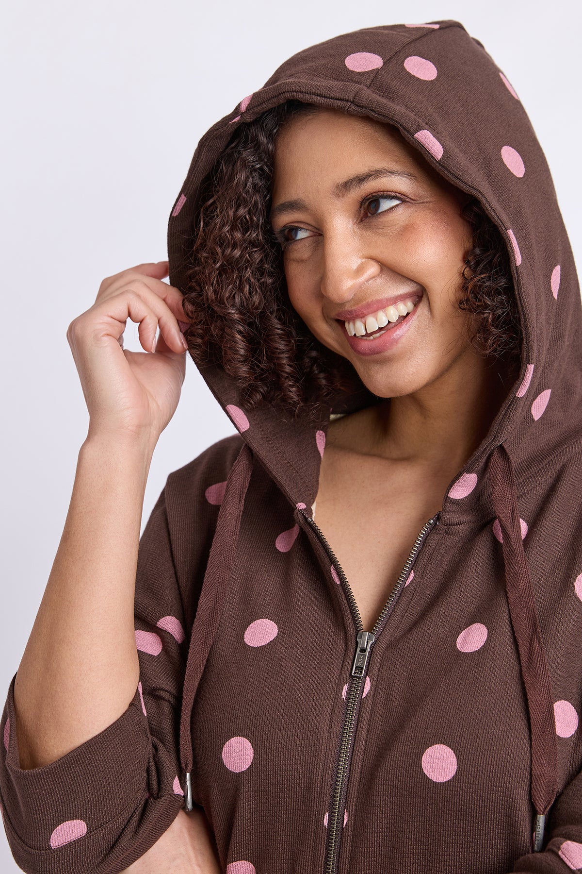Beachy Spot Hoodie Chocolate