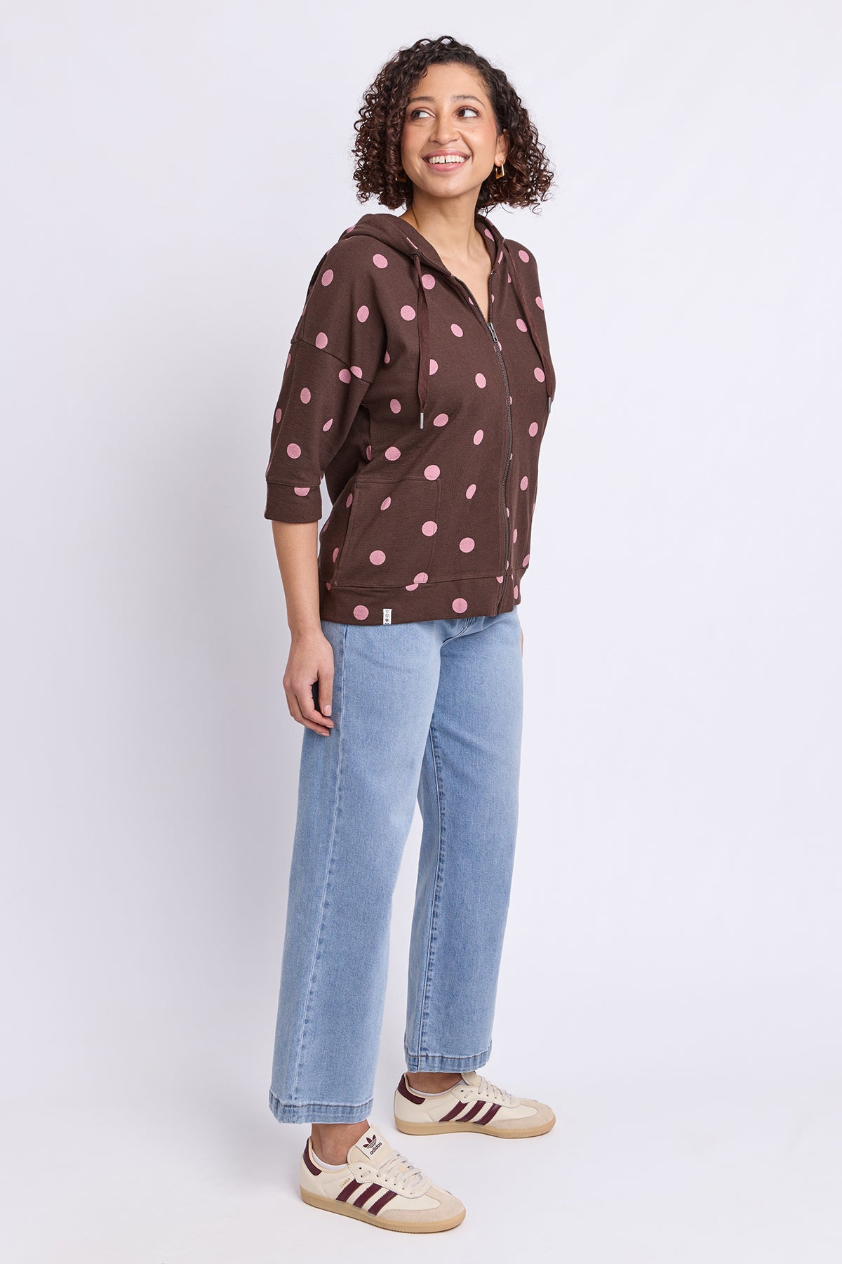 Beachy Spot Hoodie Chocolate