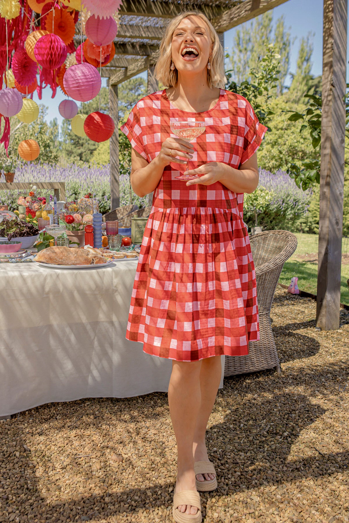 Edin Short Sleeve Dress Poppy