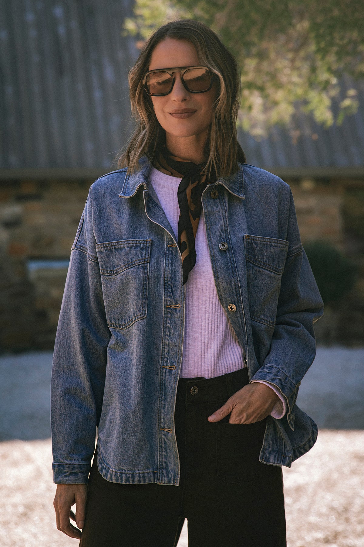 Laura Denim Shacket Light Blue