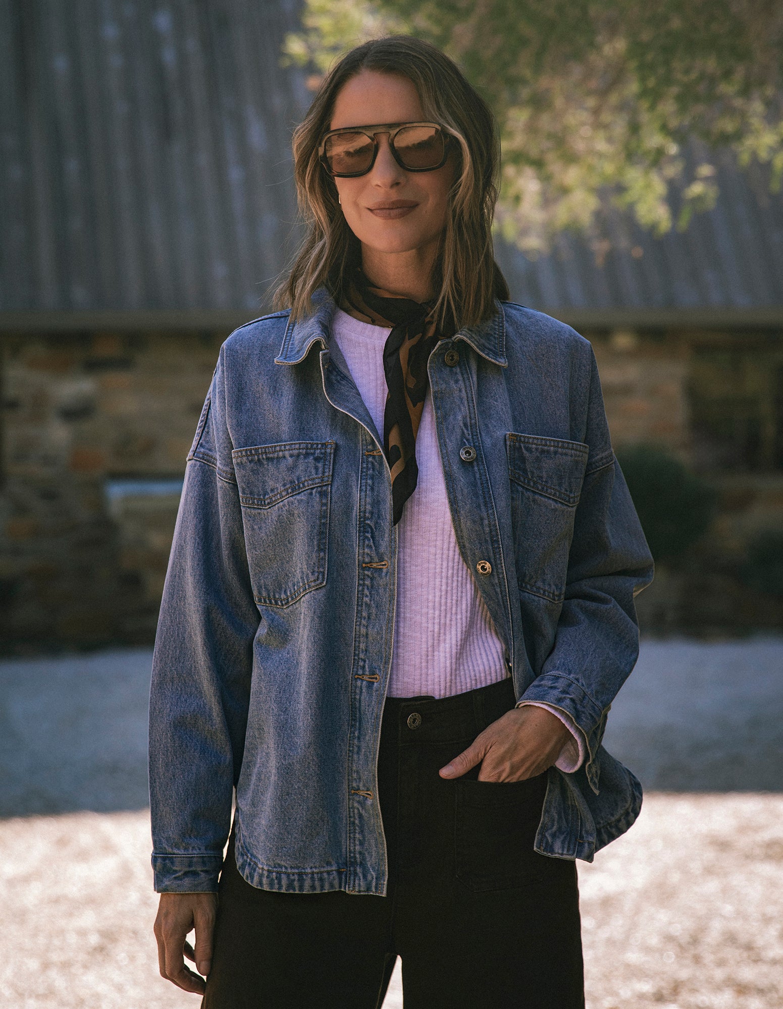 Laura Denim Shacket Light Blue