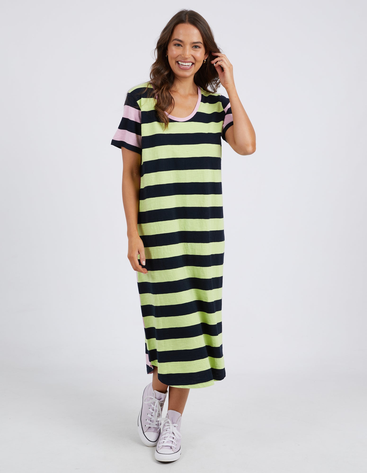 Navy and 2024 pink striped dress