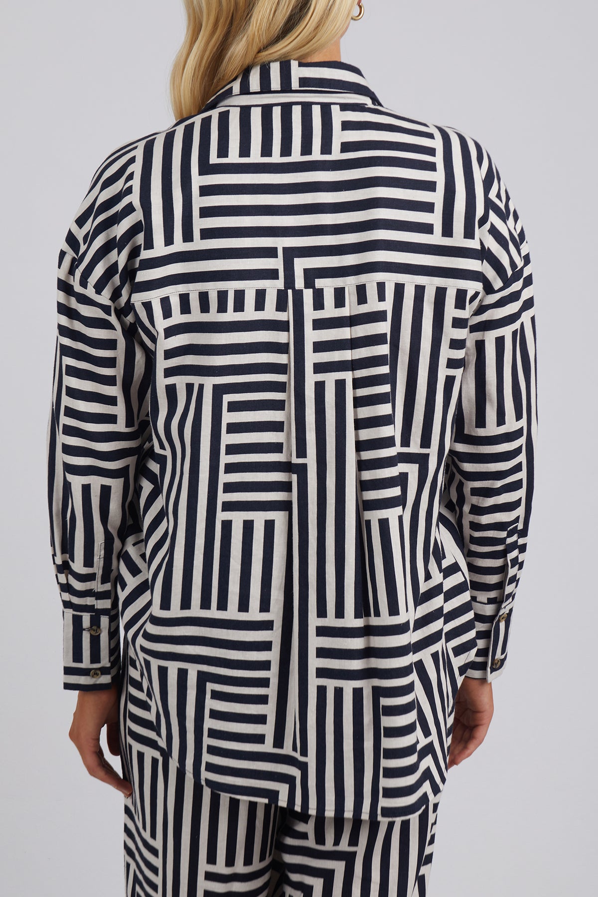 Bauhaus Shirt Navy & Oatmeal Stripe