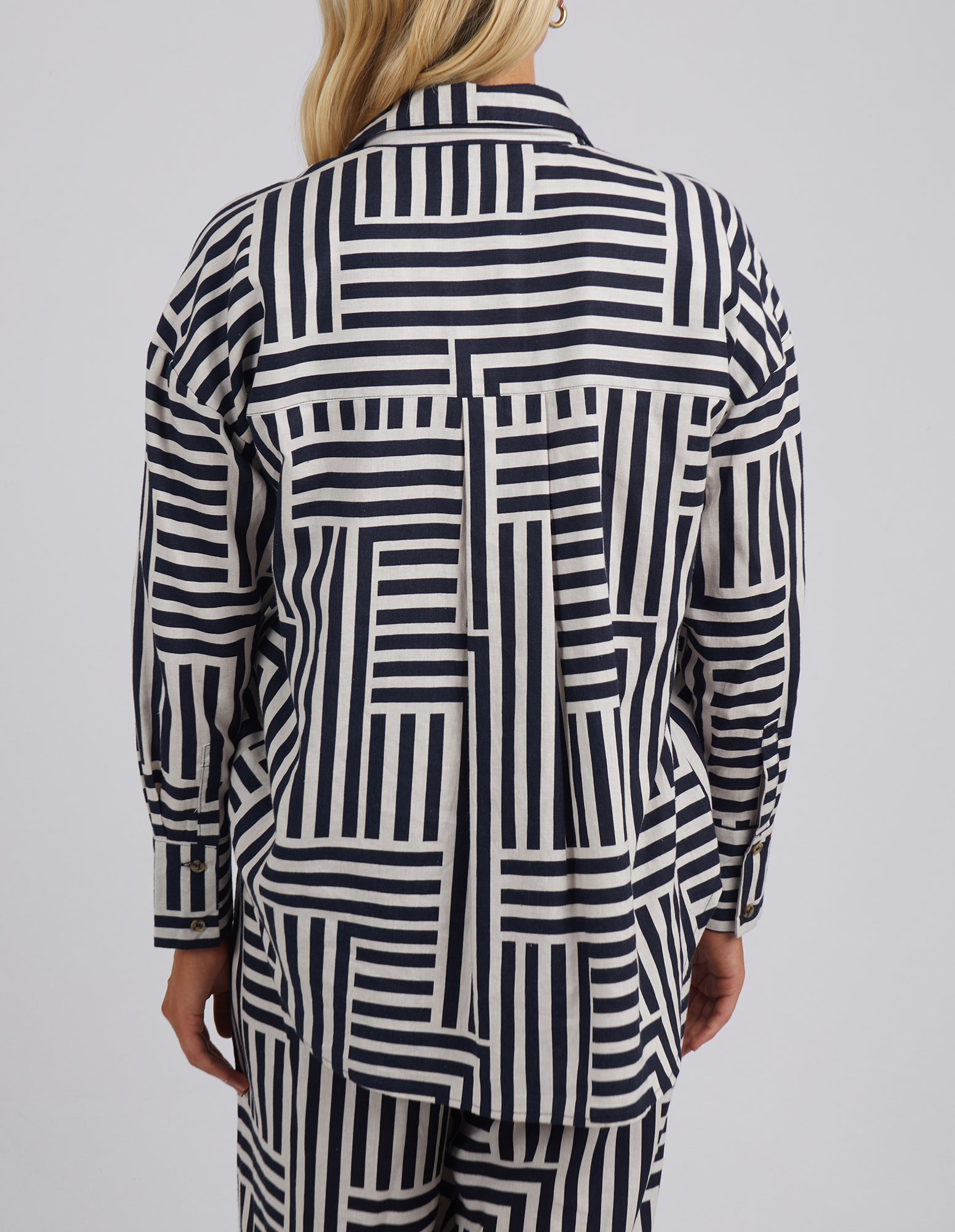 Bauhaus Shirt Navy & Oatmeal Stripe