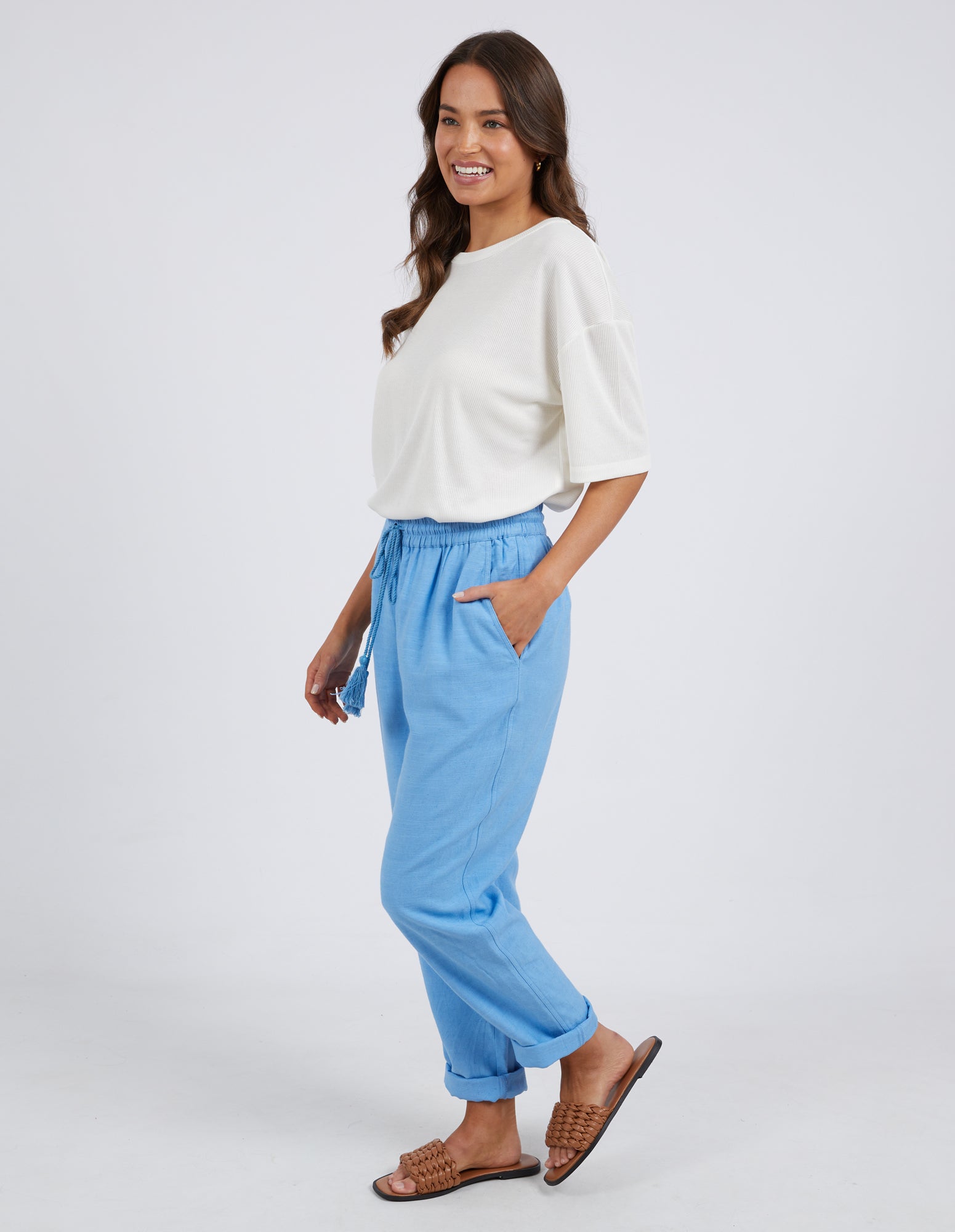 Clem Relaxed Pant Azure Blue