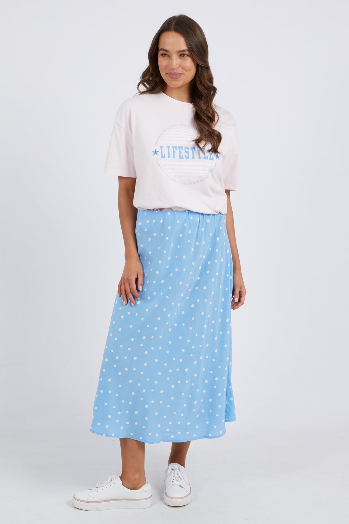Romy Spot Skirt Azure Blue