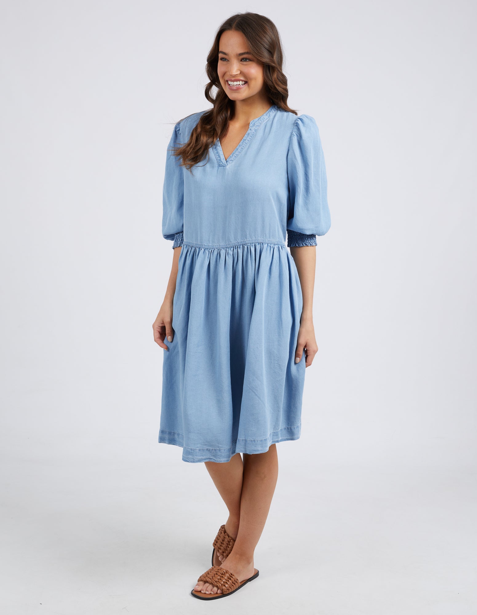 Shanee Chambray Dress Blue Wash