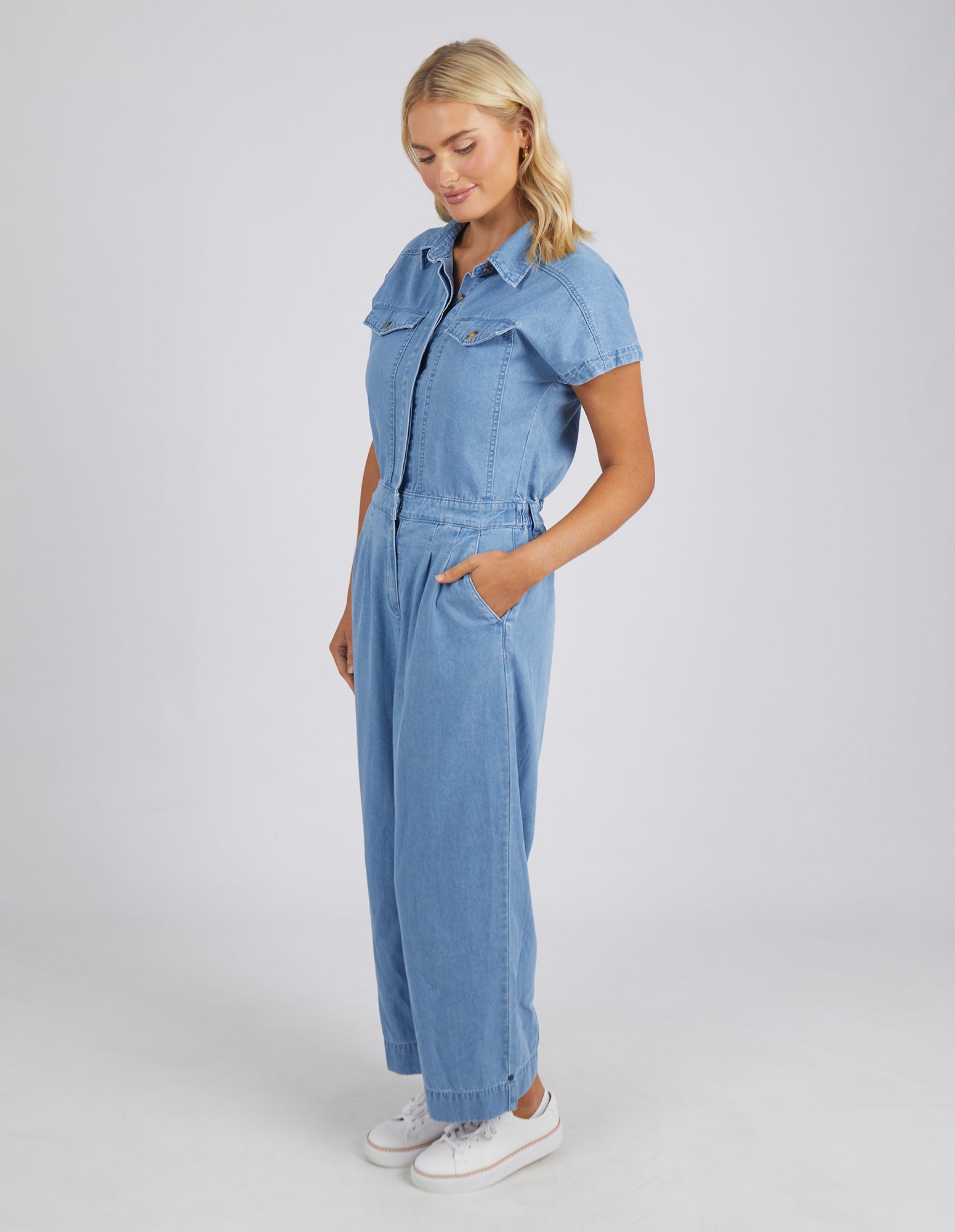 Amazon.com: cffvdiz Short Sleeve Denim Jumpsuit for Women Ripped Hole  Distressed Button Closure Puff Sleeve Rompers Jeans,Blue,S : Clothing,  Shoes & Jewelry