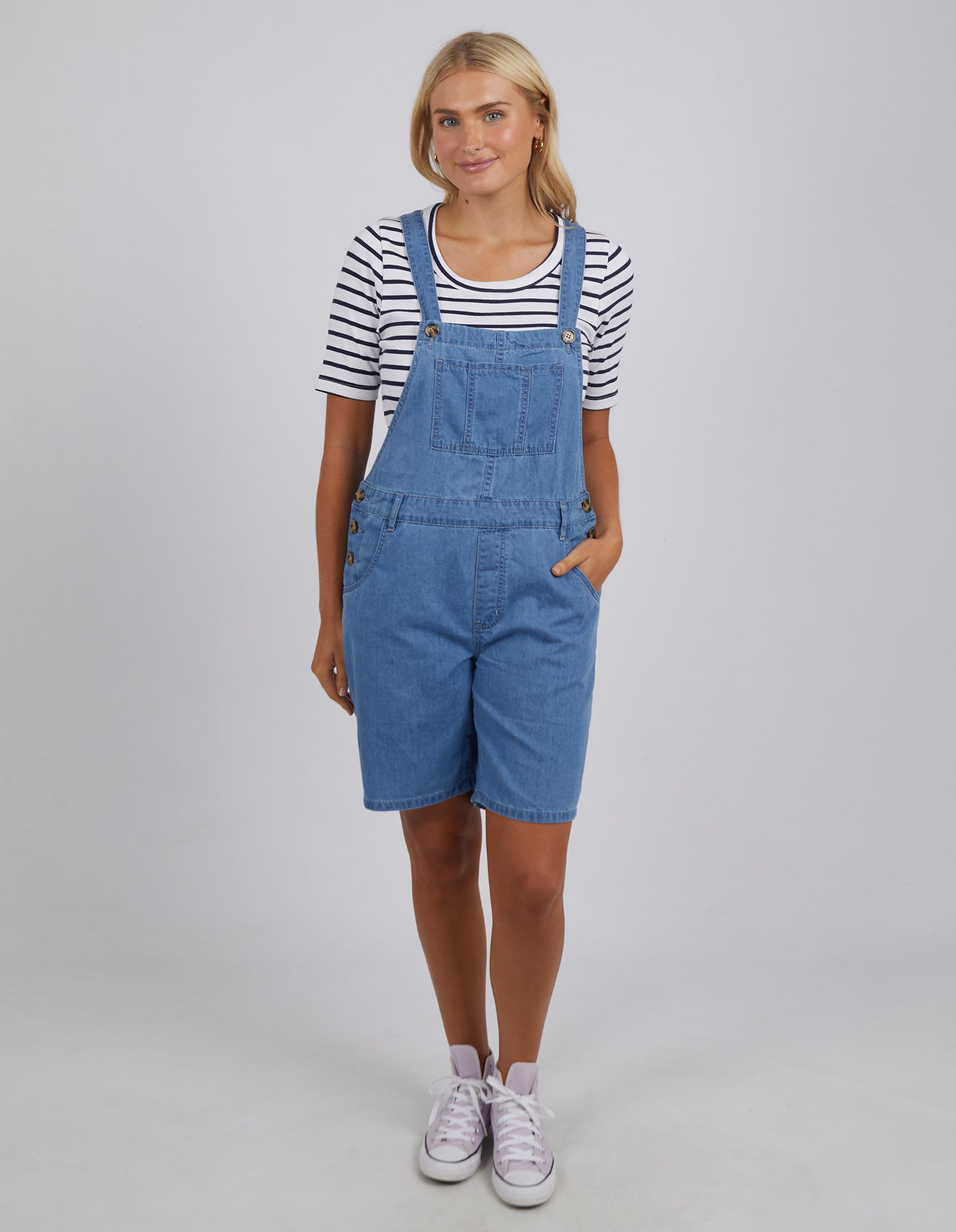 Matilda Short Denim Overalls Mid Blue Wash – Elm Lifestyle