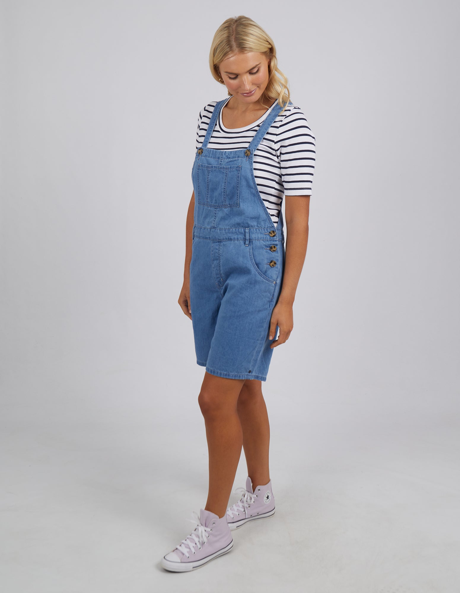 Matilda Short Denim Overalls Mid Blue Wash – Elm Lifestyle