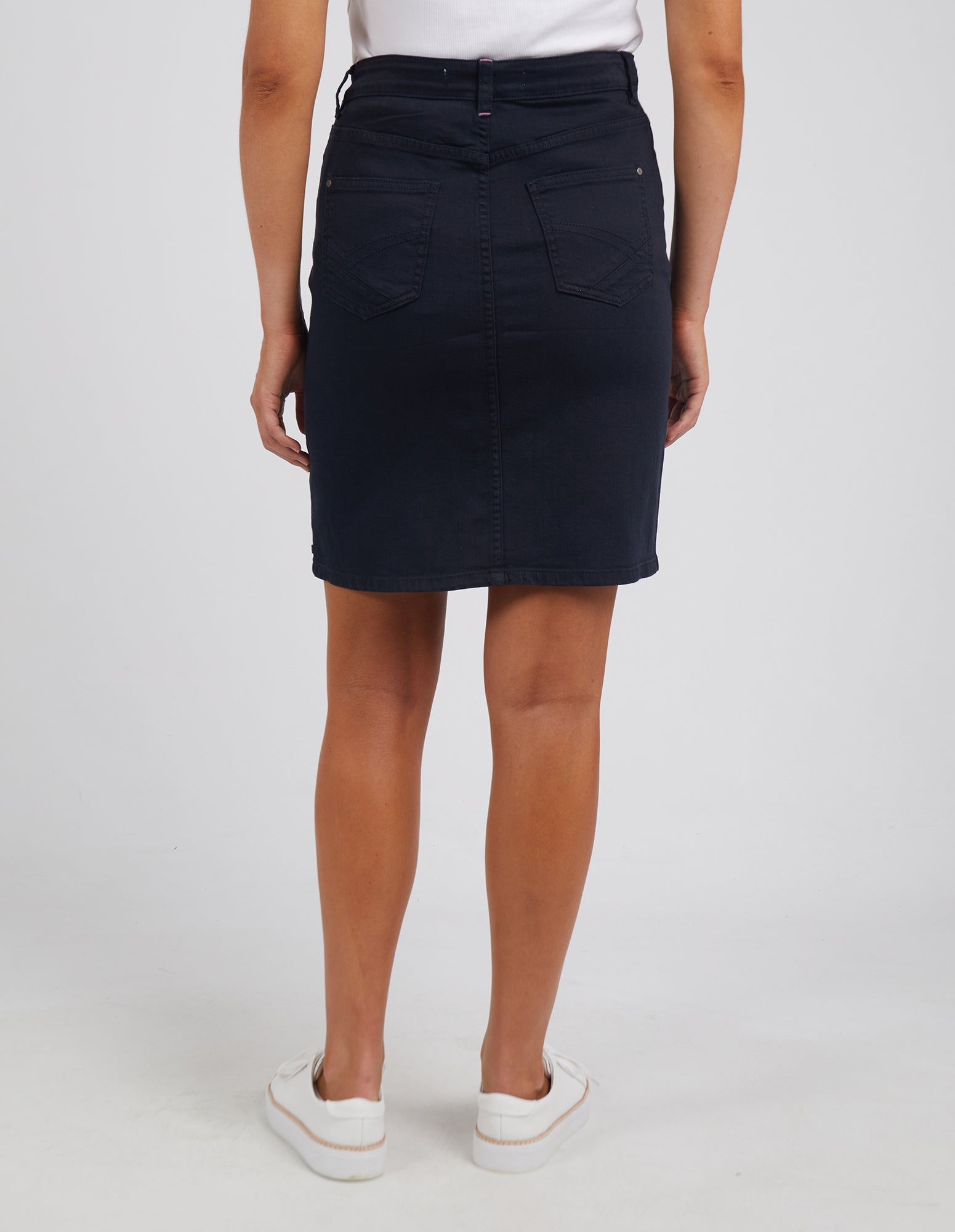 Black denim outlet knee skirt