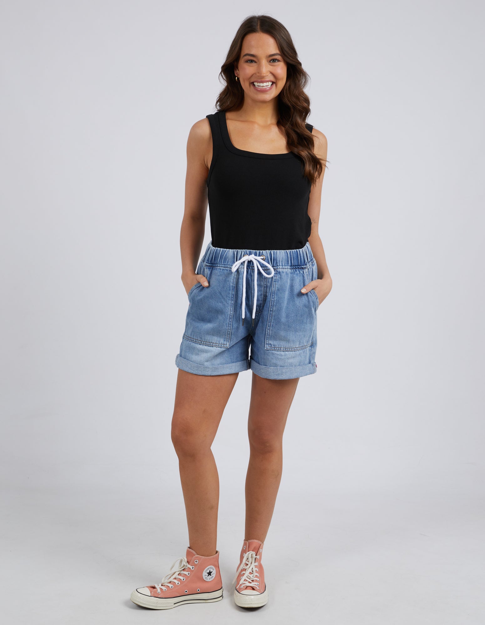 Emma Relaxed Denim Short Mid Blue Wash-Mid Blue Wash / 6