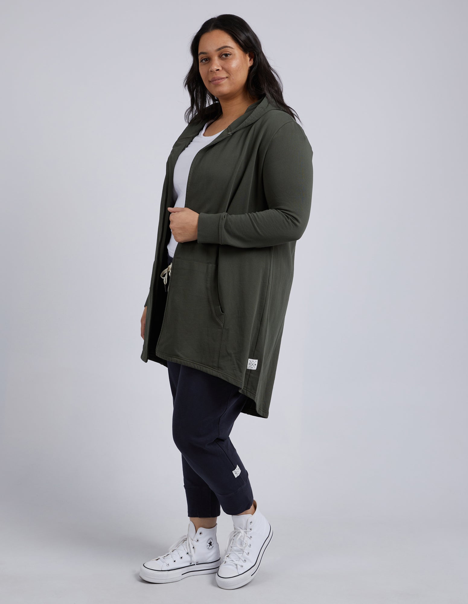 Composure Hooded Cardi Khaki