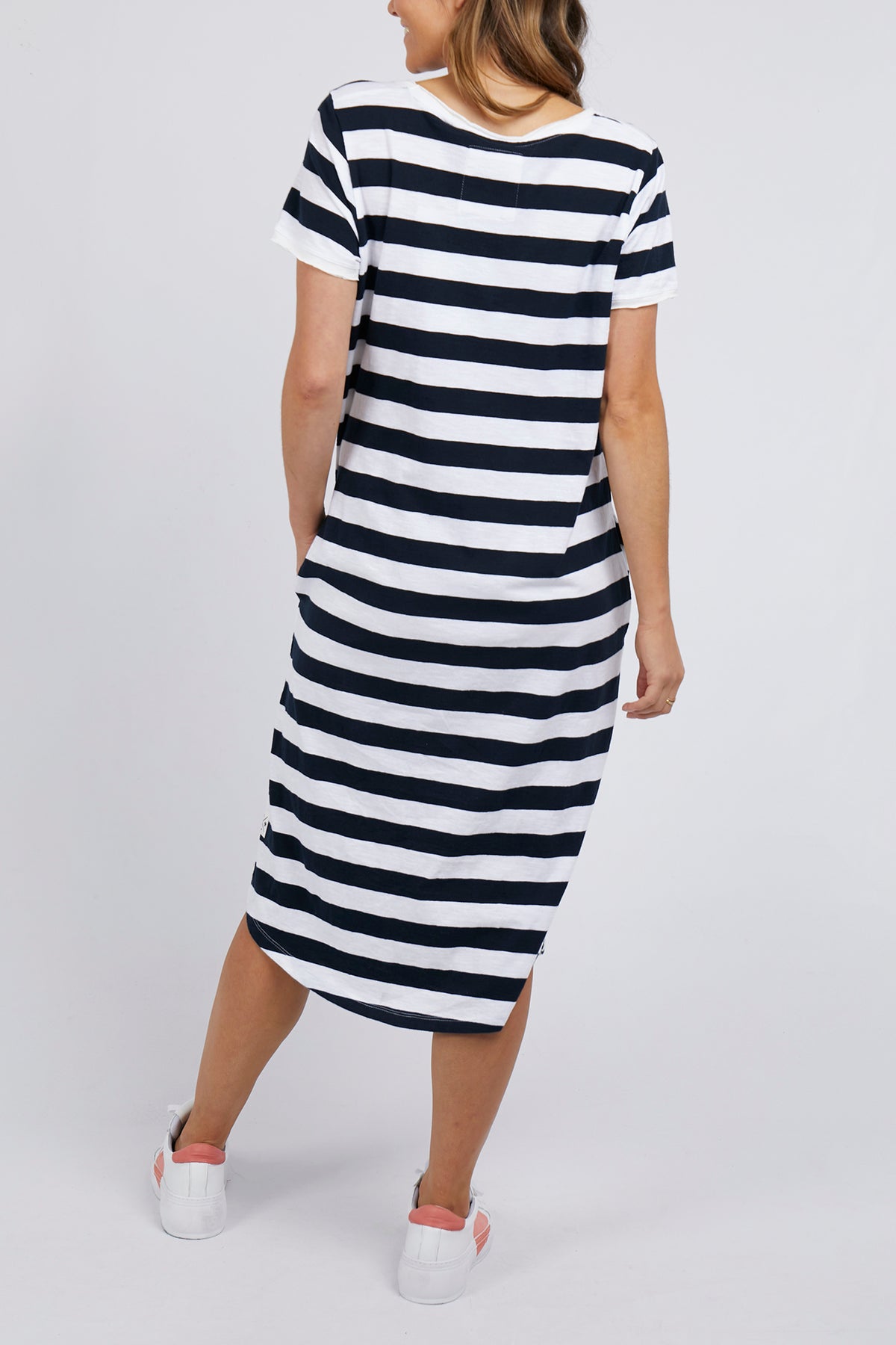 Maeve Dress Navy & White Stripe