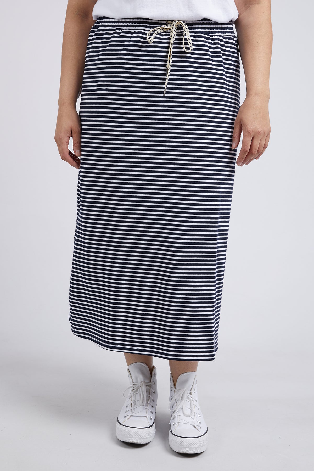 Travel Skirt Navy & White Stripe