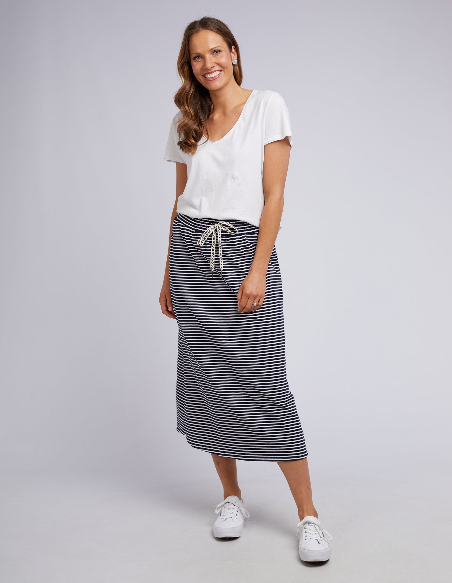 Striped navy outlet skirt