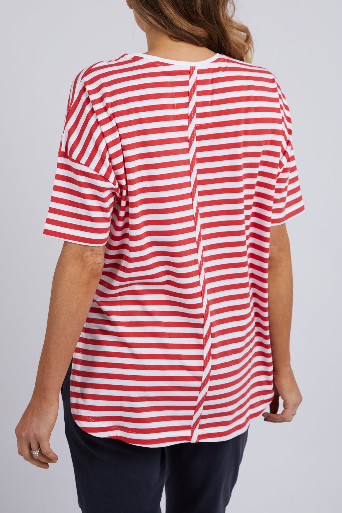 Lauren Tee Cherry & White Stripe