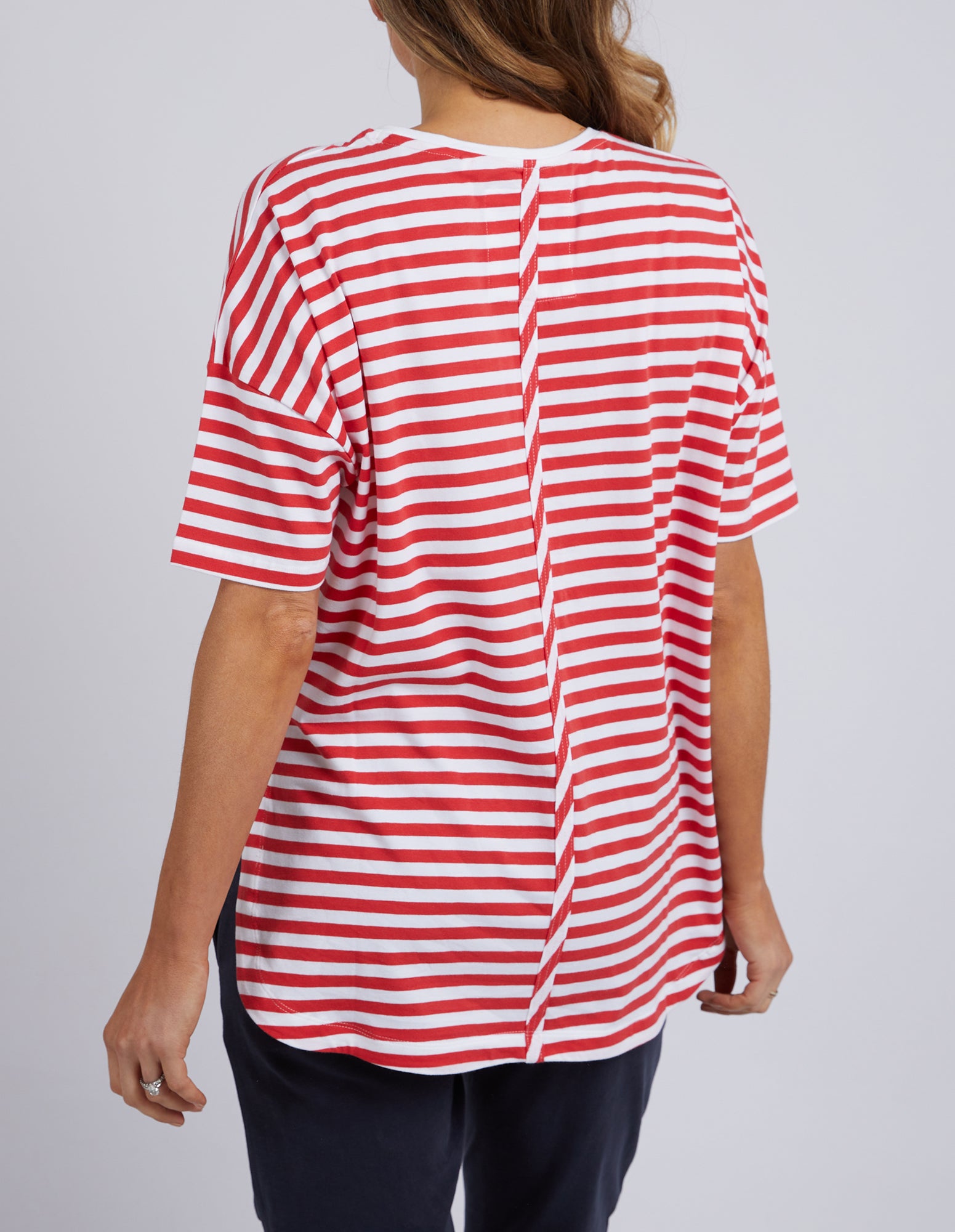 Lauren Tee Cherry & White Stripe