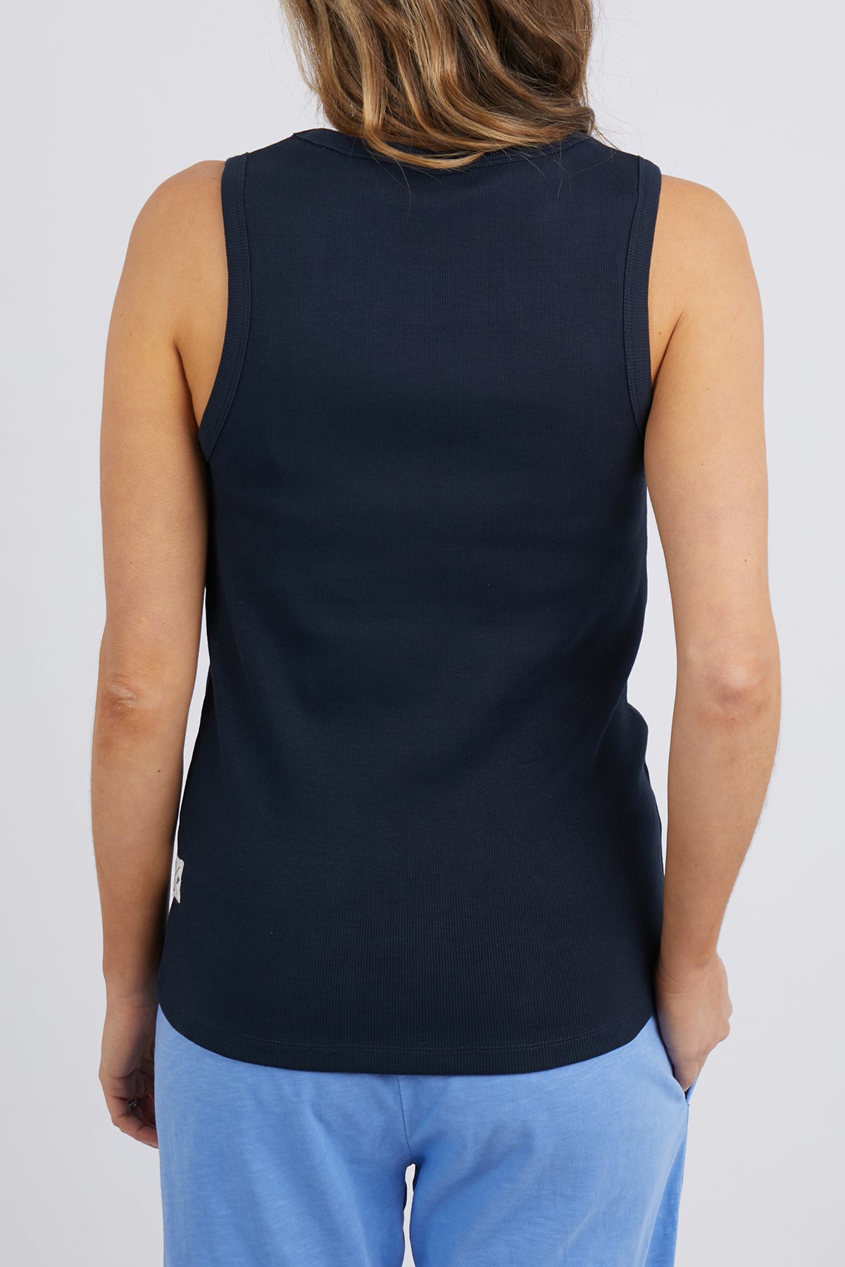 Rib Crew Tank Dark Sapphire